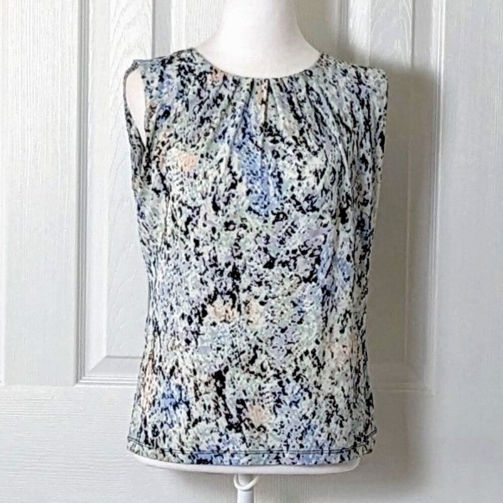 CALVIN KLEIN Women's Sleeveless Top Blouse  Size S  Multi-Colored Print